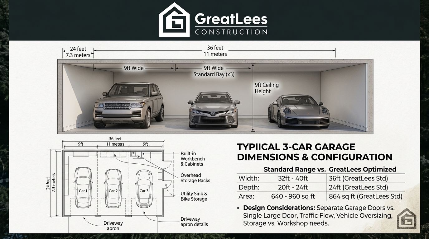 Exciting Standard 3 Car Garage Dimensions Gallery
